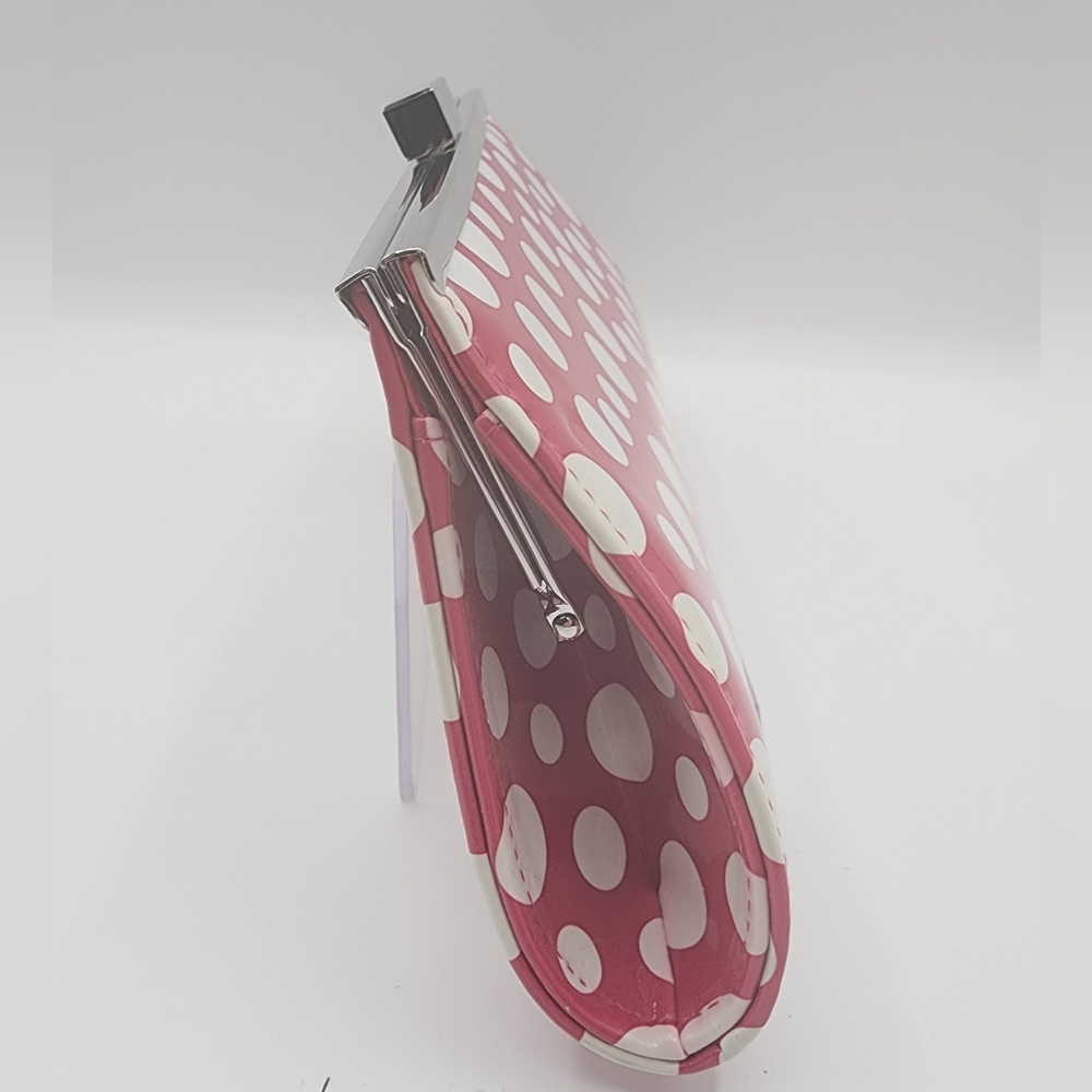 Neiman Marcus Clutch Pink & White Polka Dots NWOT - Picture 4 of 6